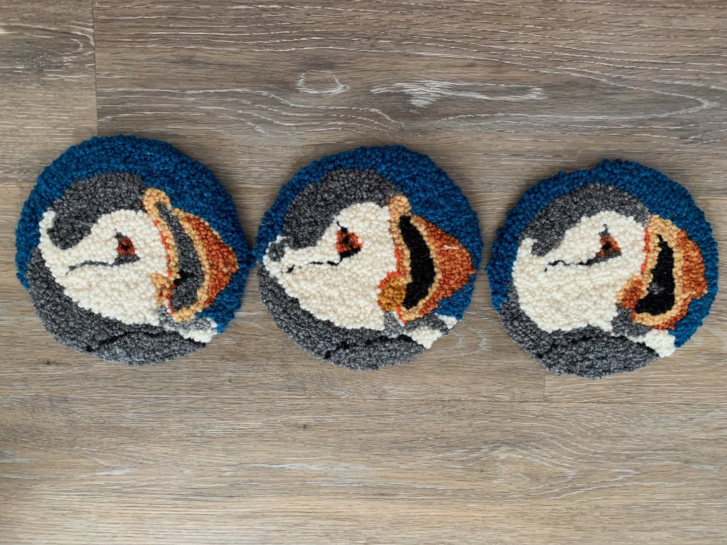 Puffin Head, Large Coasters- 3 available SOLD